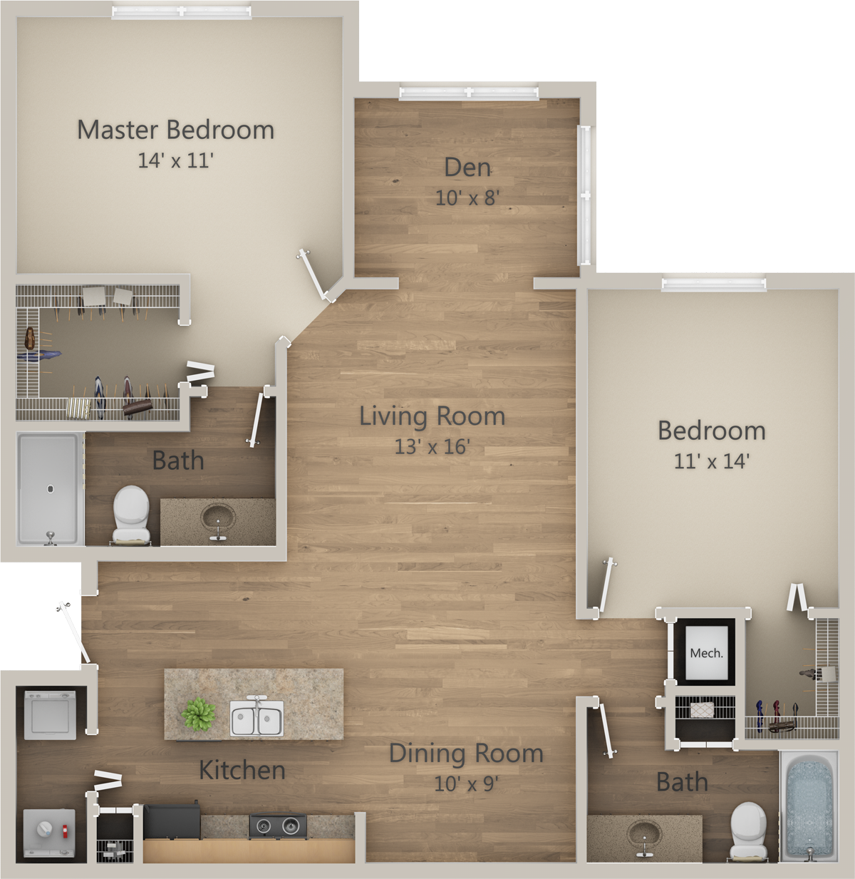 2D Floor Plan for The Hibiscus