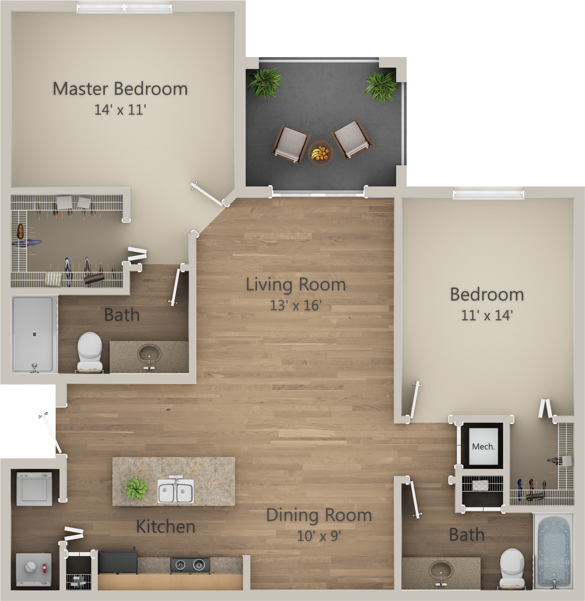 2D Floor Plan for The Magnolia