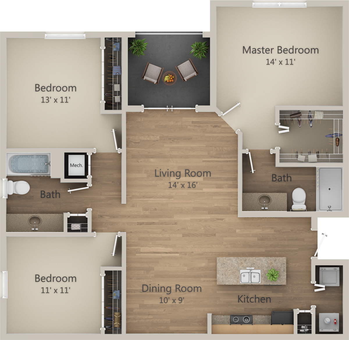 2D Floor Plan for The Orange Blossom